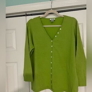 Lilly Pulitzer Green Button-Up Cardigan